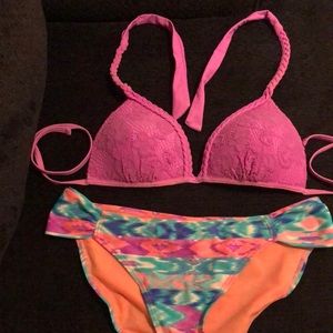 GIANNI BINI Neon Push-Up Bikini Top + Bottoms